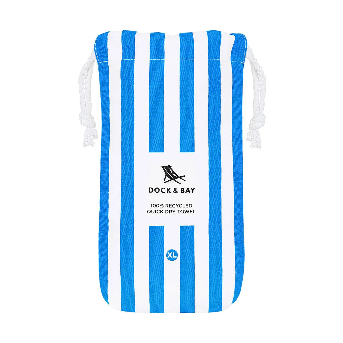 Dock & Bay Beach Towel Cabana Collection XL 100% Recycled Bondi Blue