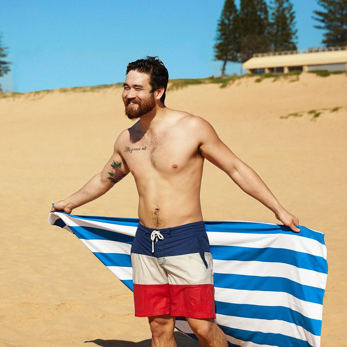 Dock & Bay Beach Towel Cabana Collection XL 100% Recycled Bondi Blue