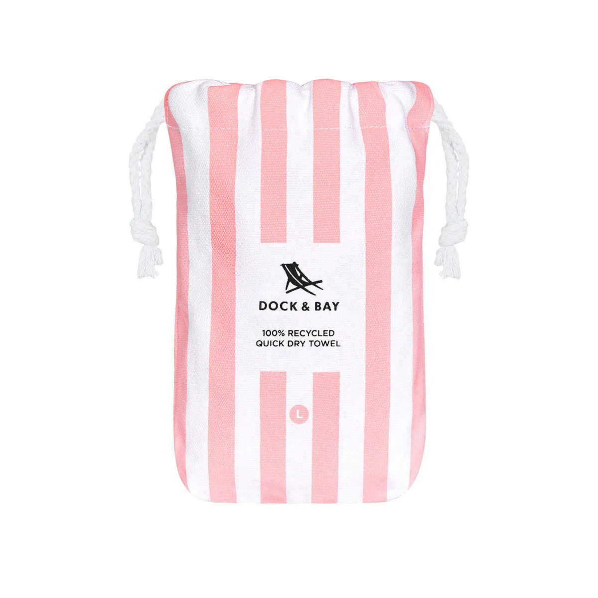 Dock & Bay Beach Towel Cabana Light Collection L 100% Recycled Malibu Pink