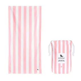 Dock & Bay Beach Towel Cabana Light Collection L 100% Recycled Malibu Pink