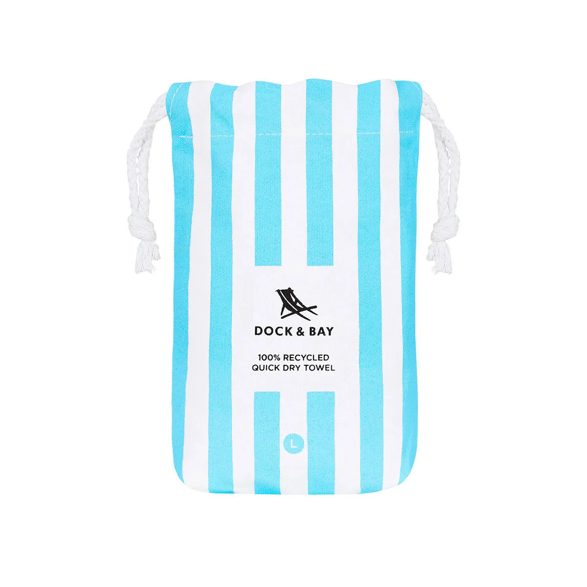 Dock & Bay Beach Towel Cabana Light Collection L 100% Recycled Tulum Blue