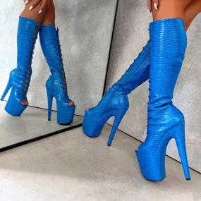 Electric Boa - Knee Boot Open Toe - 8INCH