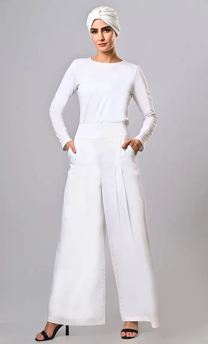 Everyday wear comfortable Islamic modest twill pants with pockets