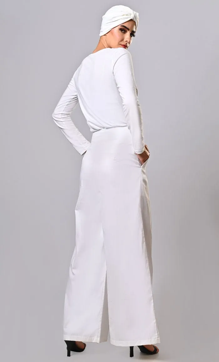 Everyday wear comfortable Islamic modest twill pants with pockets