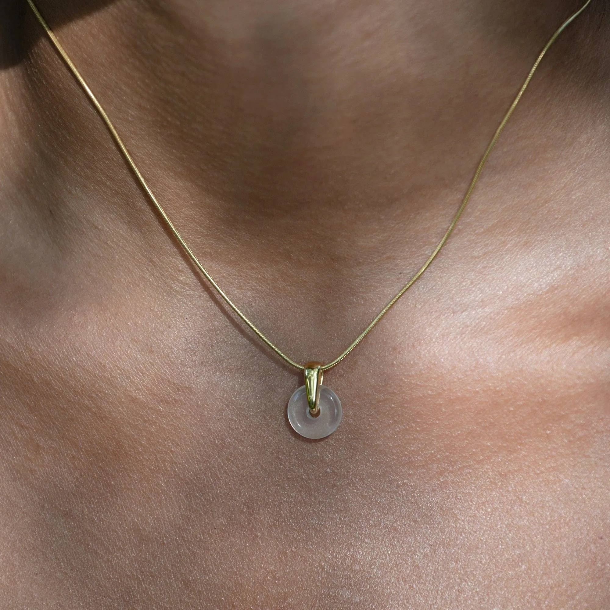 Gold Plated Clear Spinning Disc Necklace