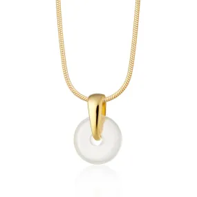 Gold Plated Clear Spinning Disc Necklace