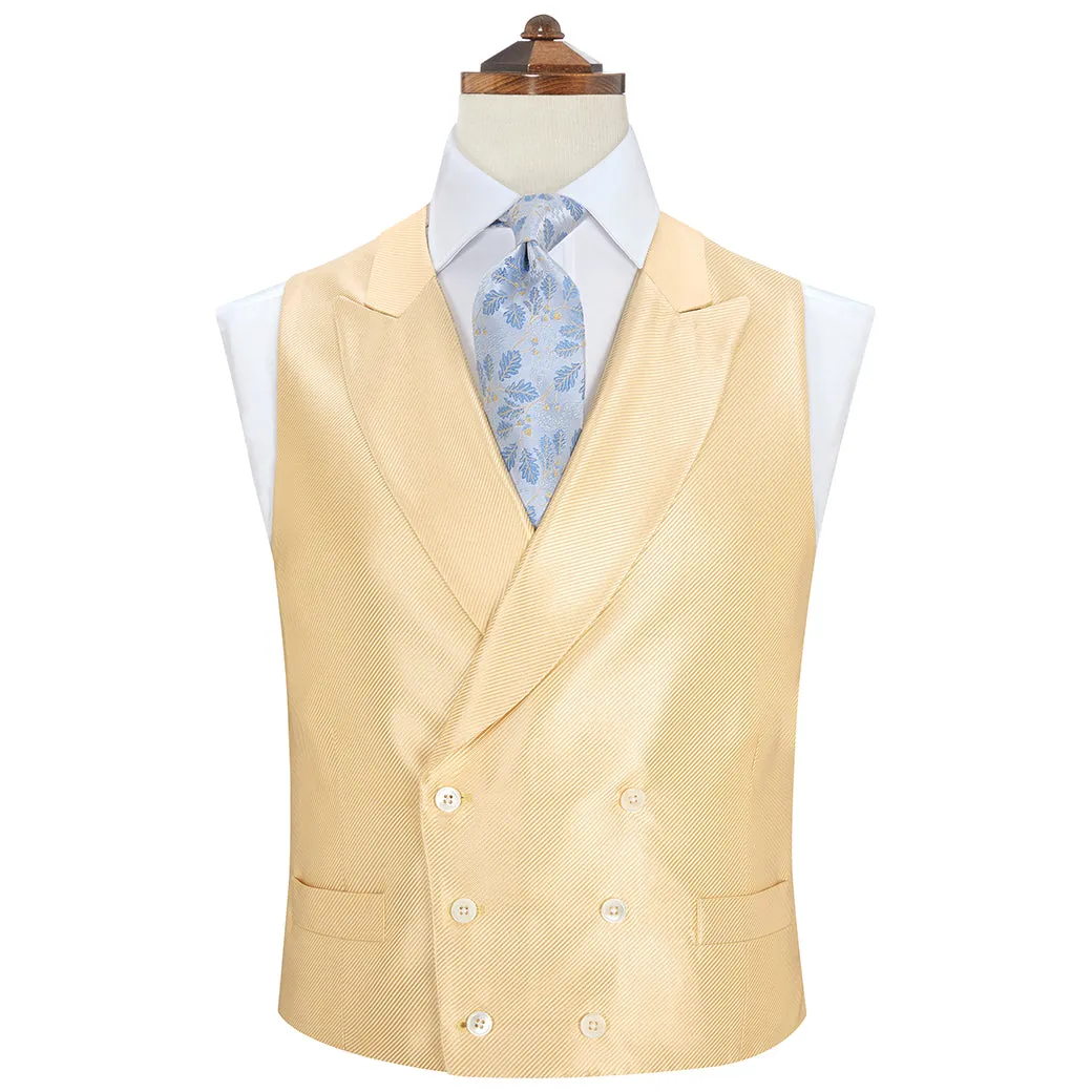 Hayward Yellow Silk Twill Waistcoat