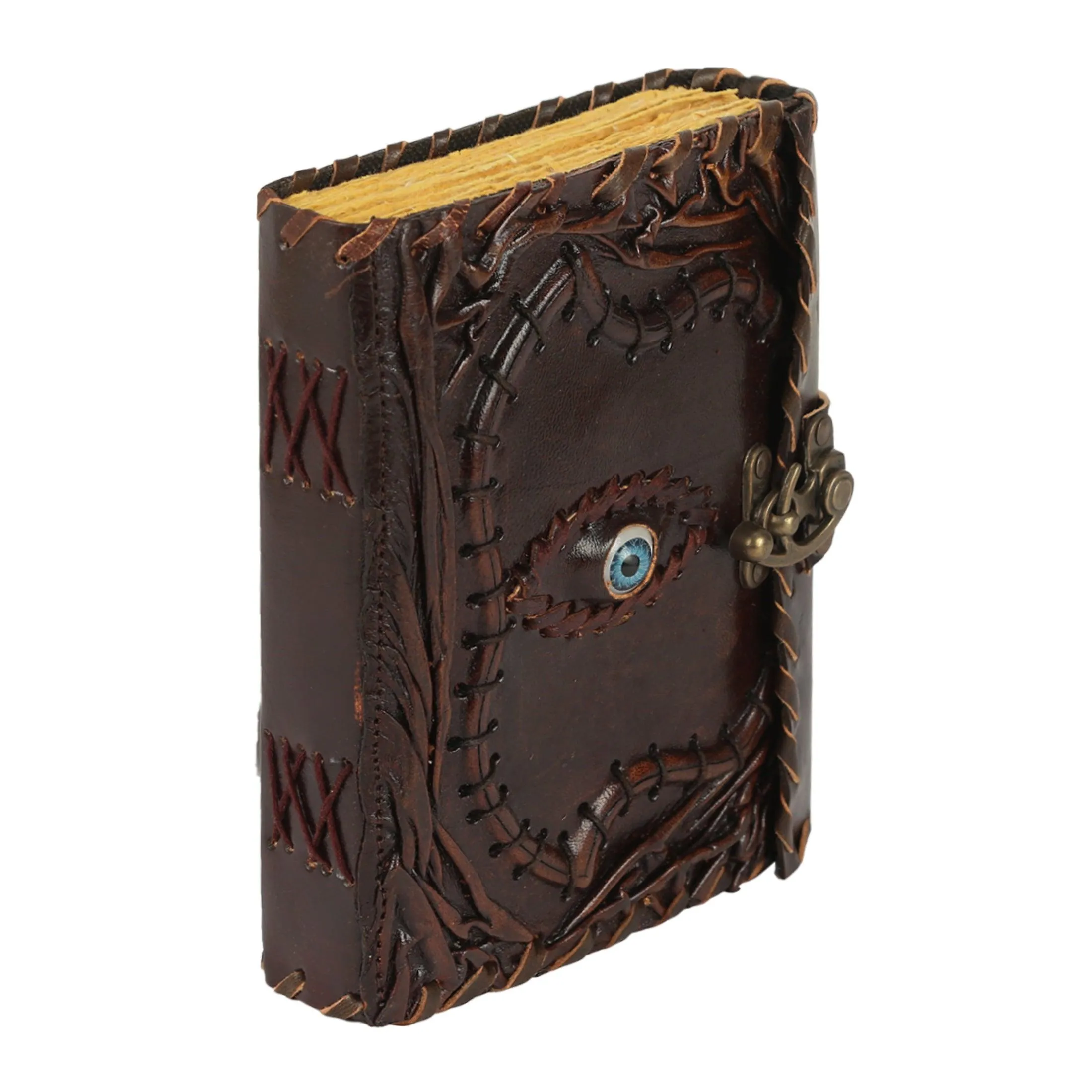 Hocus pocus Book of Spells Journal Book of Shadows Writing Notebook deckle edge paper unlined Leather Journal Writing For Men And Women eye cover