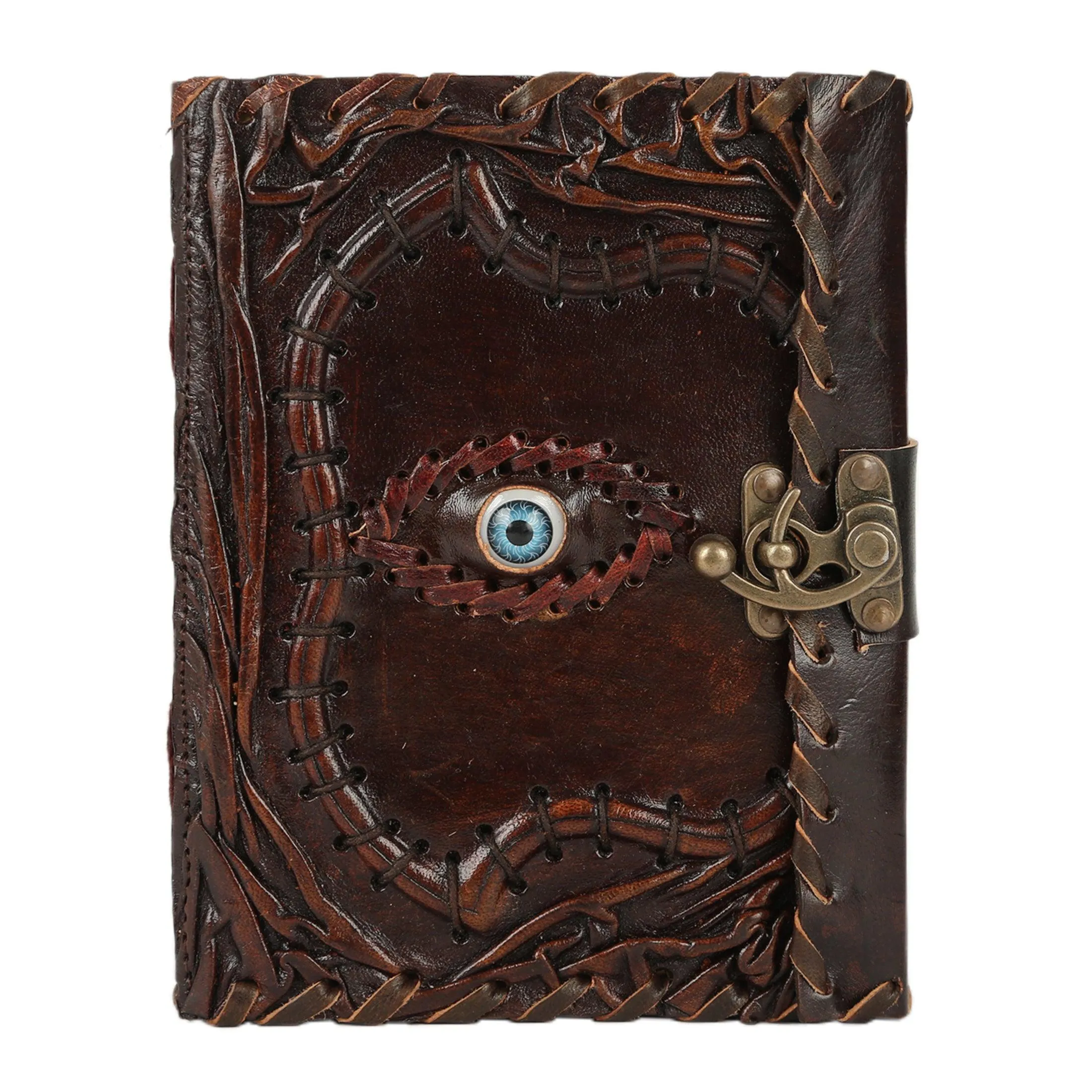 Hocus pocus Book of Spells Journal Book of Shadows Writing Notebook deckle edge paper unlined Leather Journal Writing For Men And Women eye cover