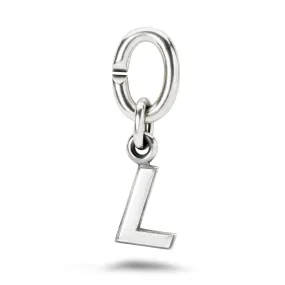 L, Silver Link Charm