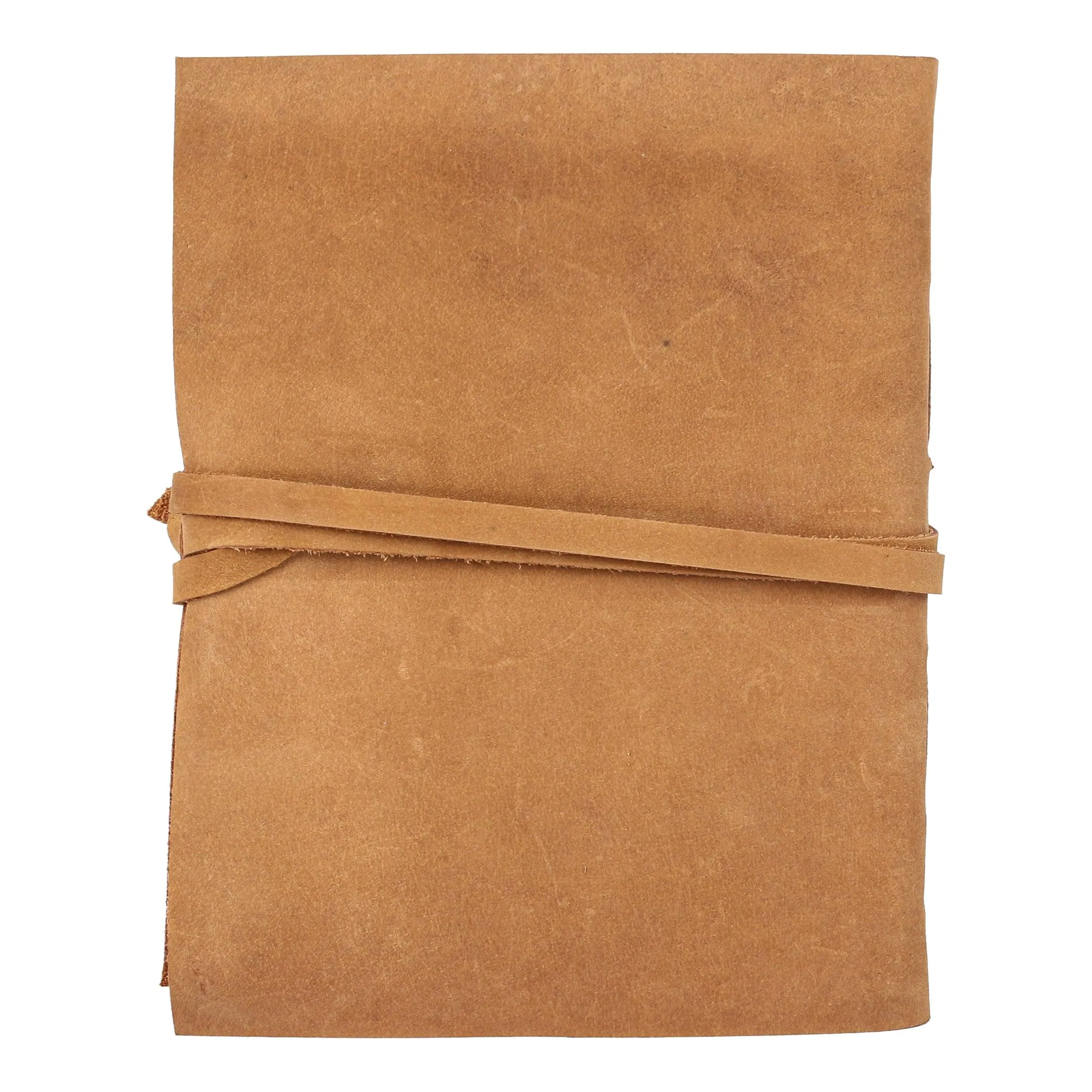 Leather Journal for women and men embossed 8 x 6 inch Handmade Deckle Edge Vintage Paper Owl notebook writing notepad book of shadows journal (Brown)