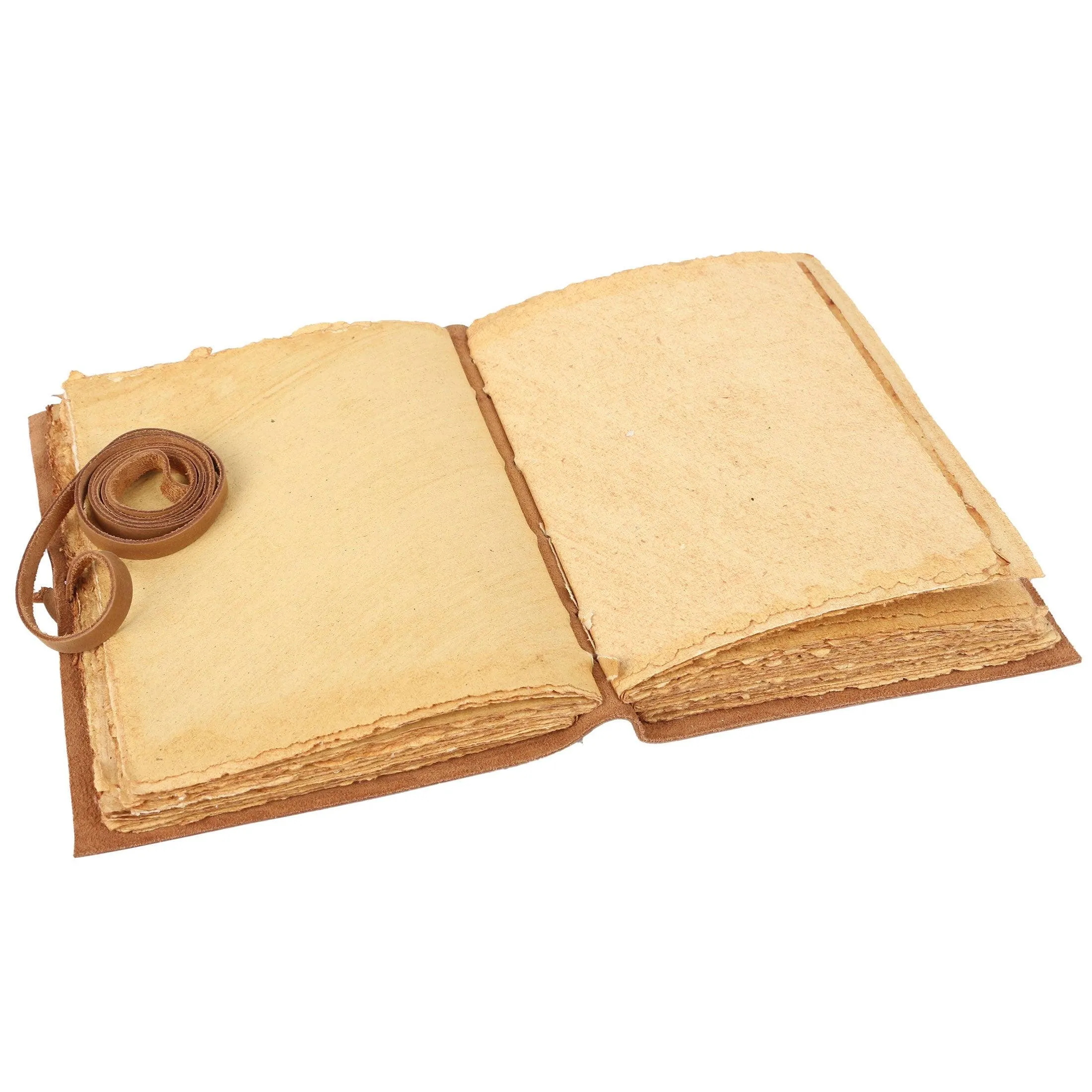 Leather Journal for women and men embossed 8 x 6 inch Handmade Deckle Edge Vintage Paper Owl notebook writing notepad book of shadows journal (Brown)