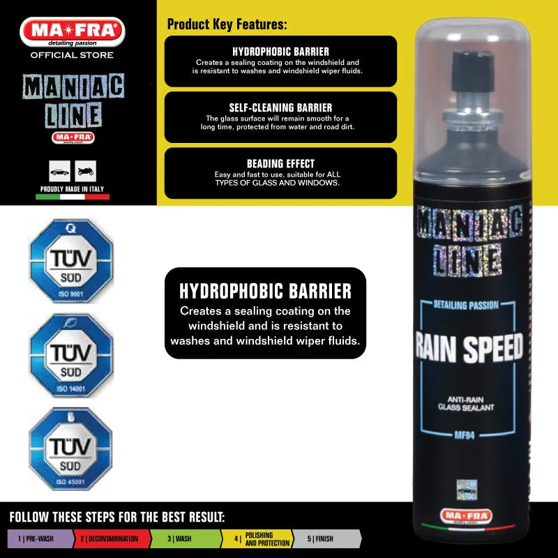 Maniac Line Rain Speed 100ml (Windscreen glass instant hydrophobic coating)