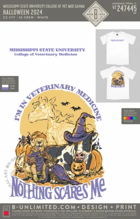 Mississippi State University College of Vet Med SAVMA - Halloween 2024 - CC - 1717 - SS Crew - White