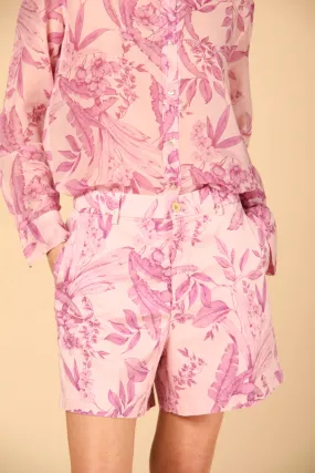 New York Cozy woman's chino bermuda in twill floreal print regular