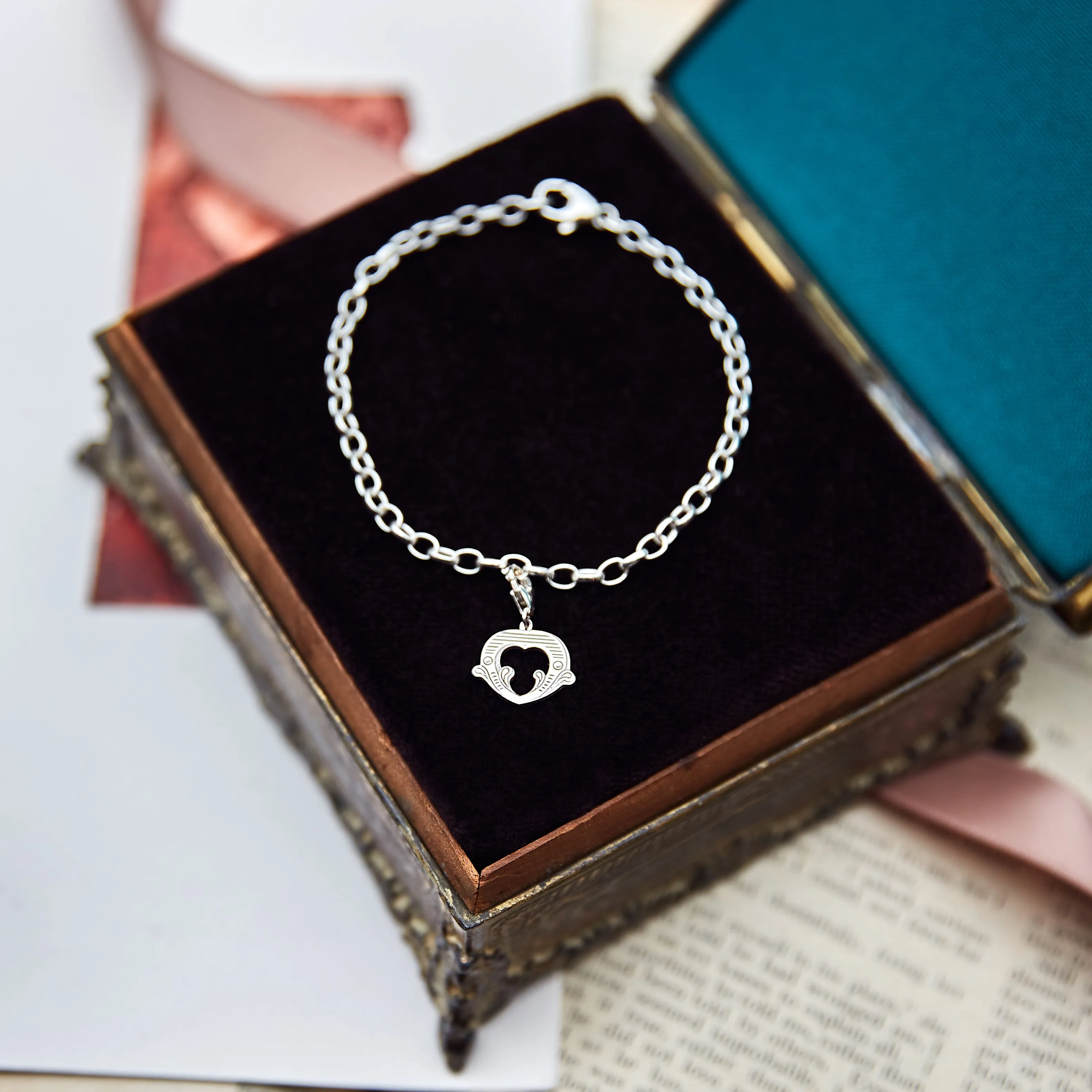Ocean Heart Starter Charm Bracelet