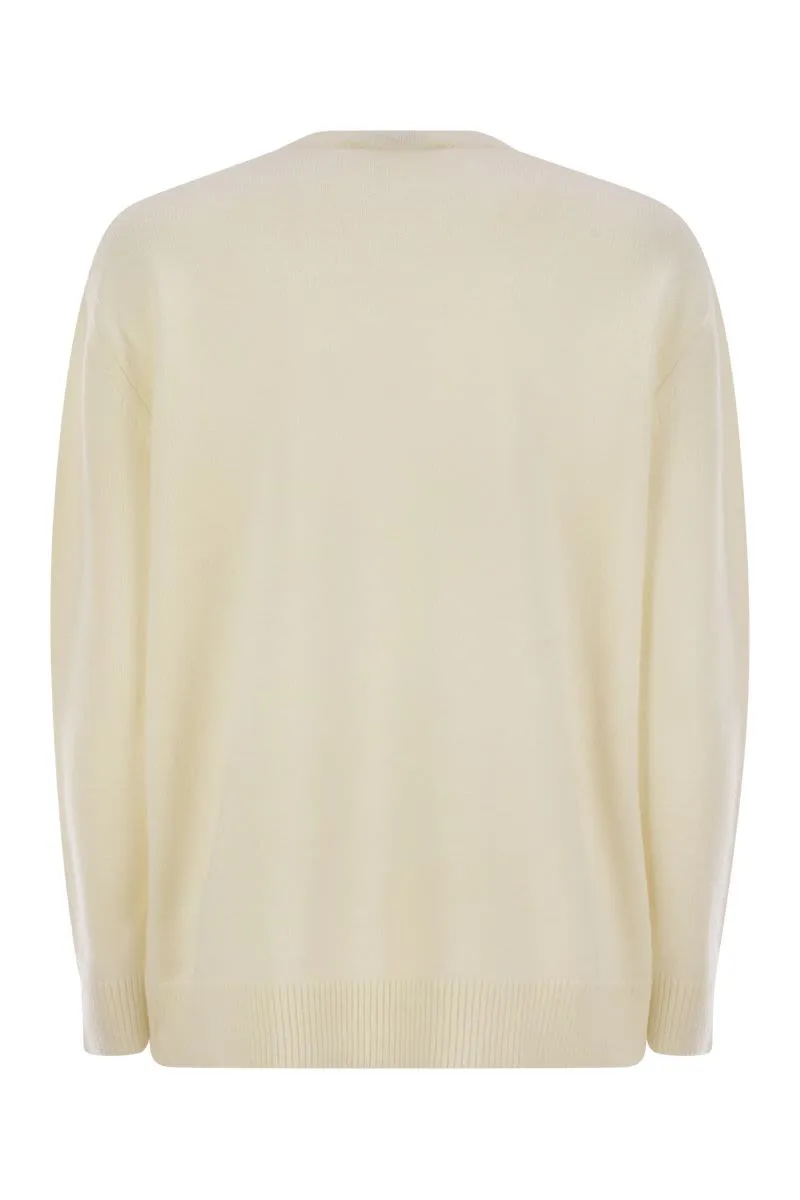 PLATA - PULLOVER IN WOOL, CASHMERE AND SEQUINS