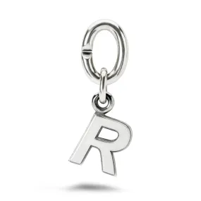 R, Silver Link Charm
