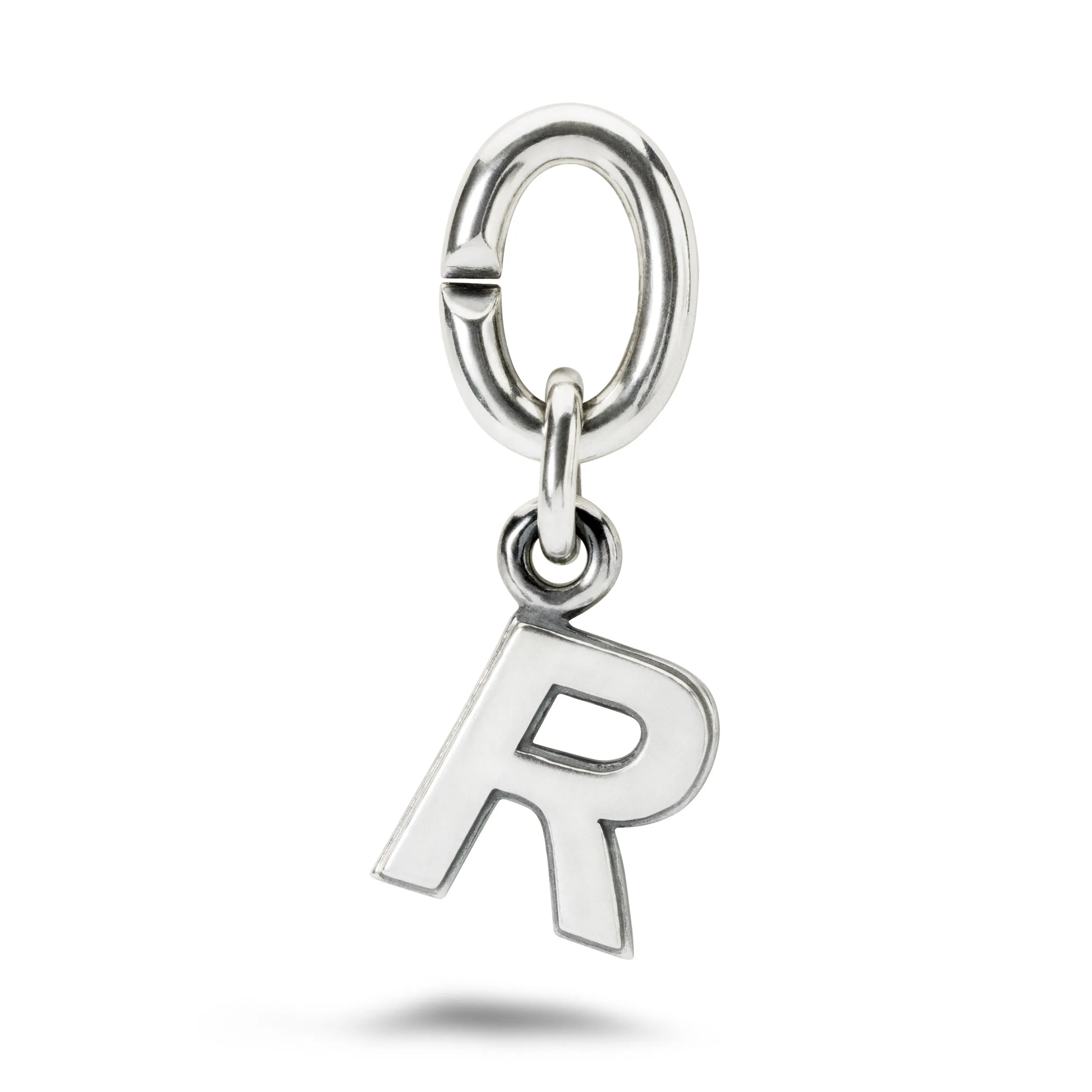 R, Silver Link Charm