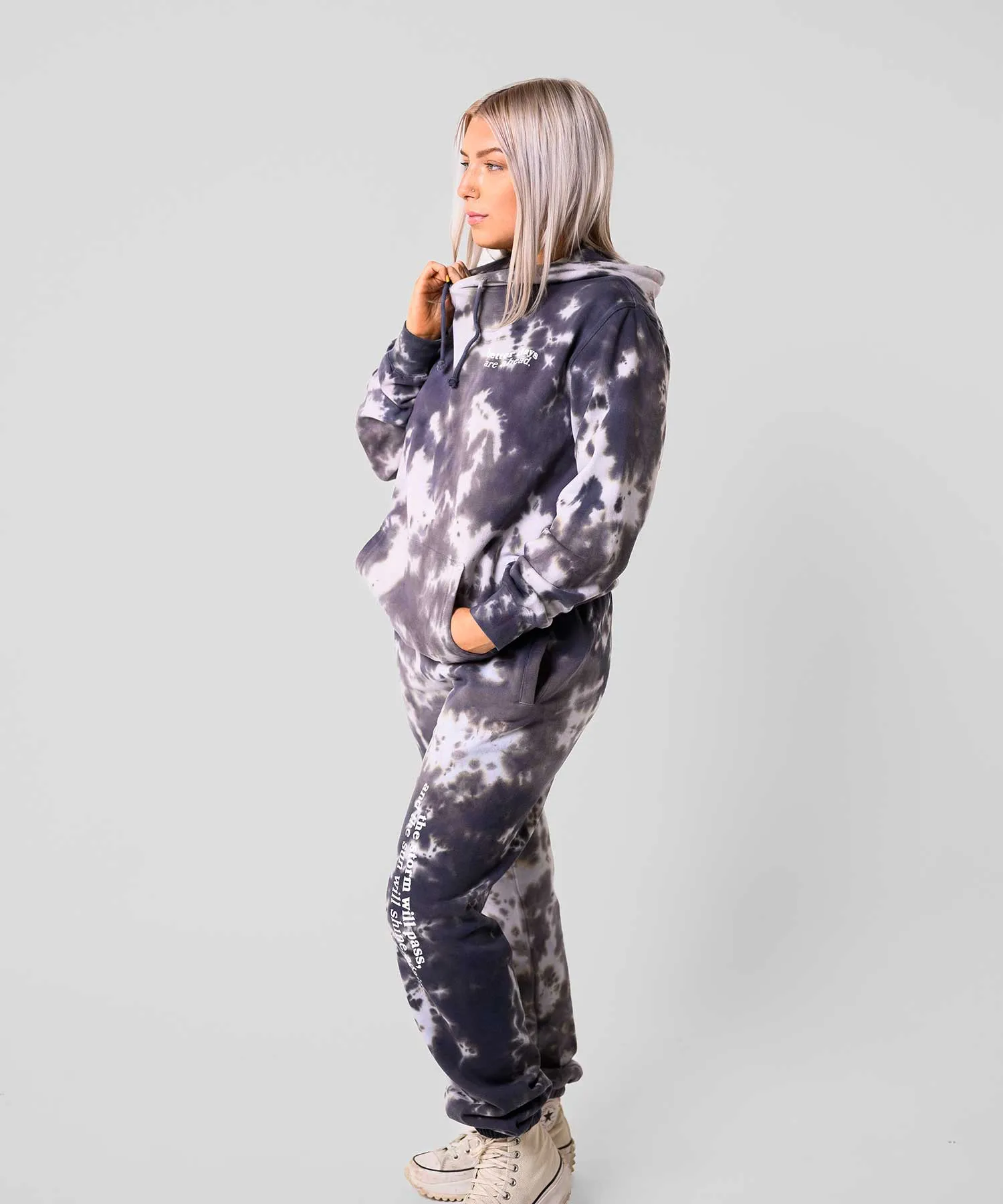 Radiant Grey Hand-Dyed Pullover Hoodie