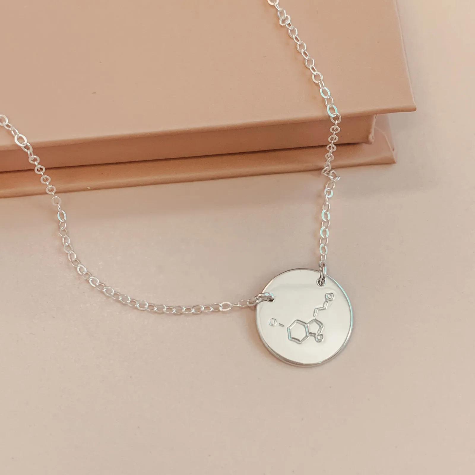 Serotonin • Chemical Symbol • Large Pendant Double Hole Necklace