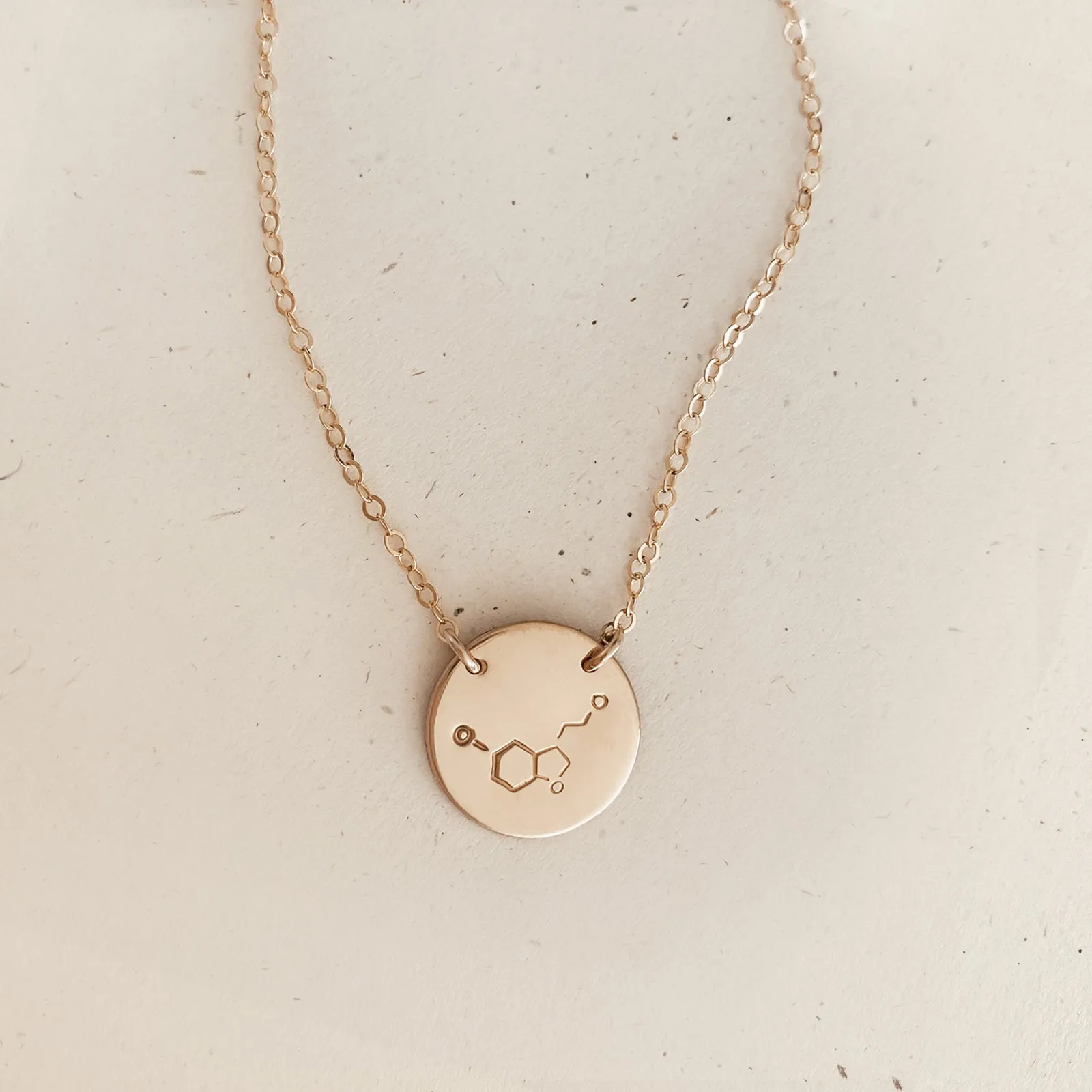 Serotonin • Chemical Symbol • Large Pendant Double Hole Necklace