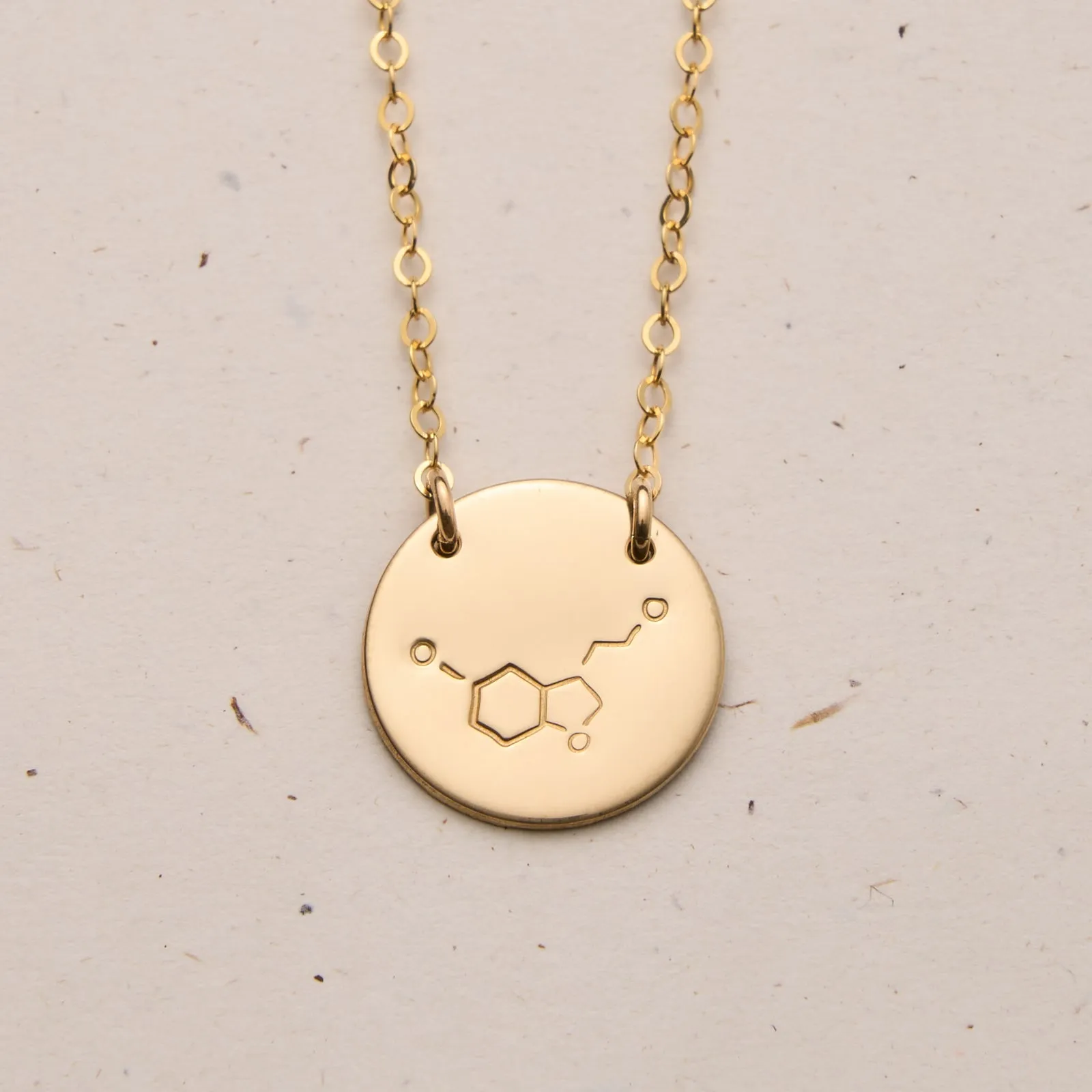 Serotonin • Chemical Symbol • Large Pendant Double Hole Necklace