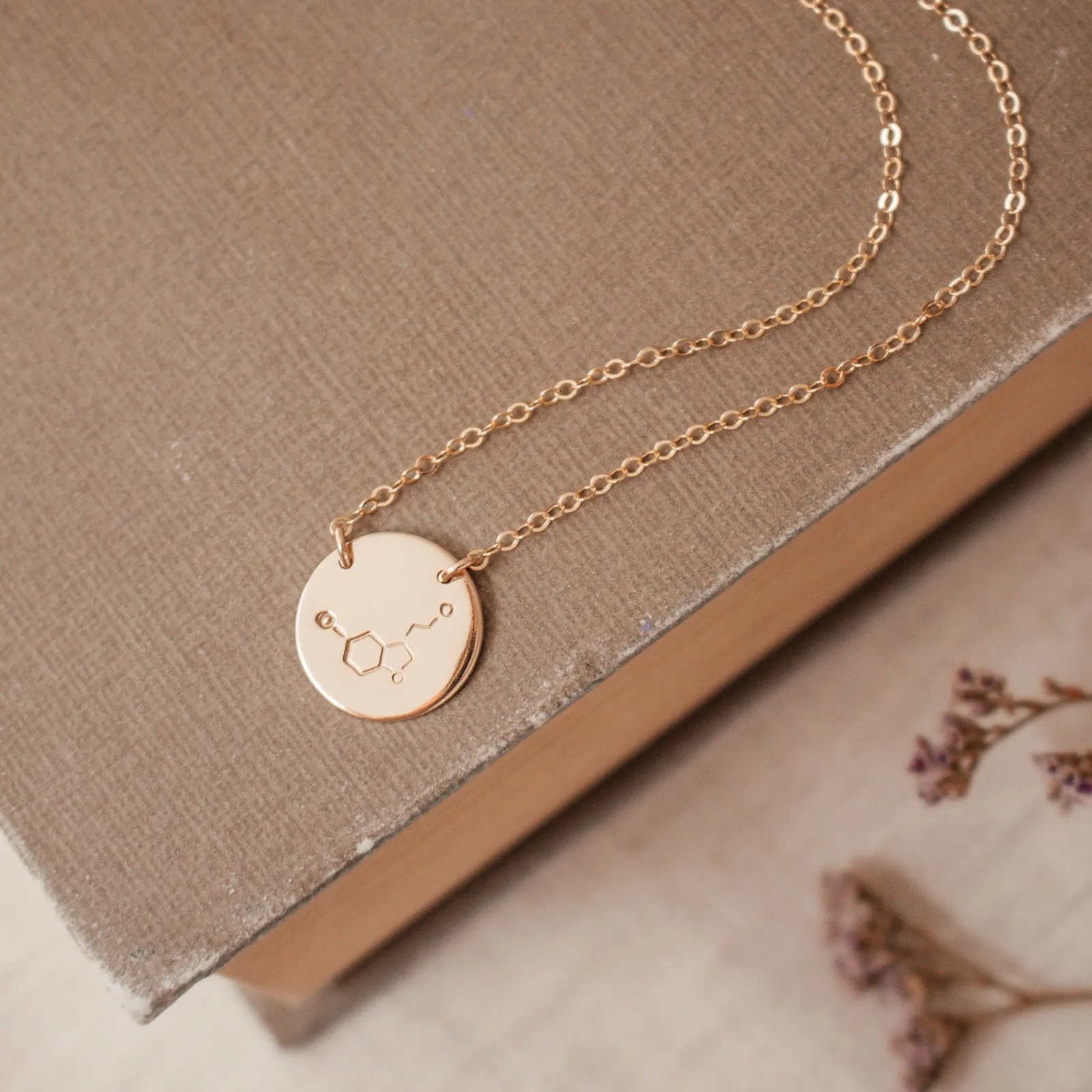 Serotonin • Chemical Symbol • Large Pendant Double Hole Necklace