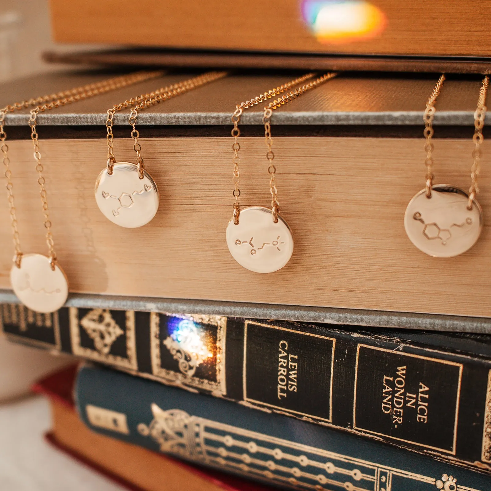Serotonin • Chemical Symbol • Large Pendant Double Hole Necklace