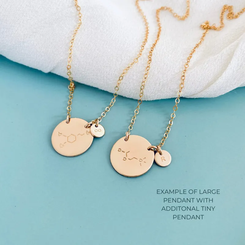 Serotonin • Chemical Symbol • Large Pendant Double Hole Necklace