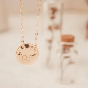 Serotonin • Chemical Symbol • Large Pendant Double Hole Necklace