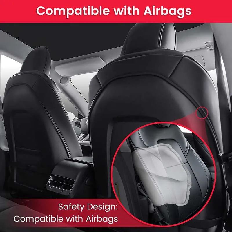 TAPTES® Black Seat Covers for Tesla Model 3, Black Seat Protectors for Tesla Model 3