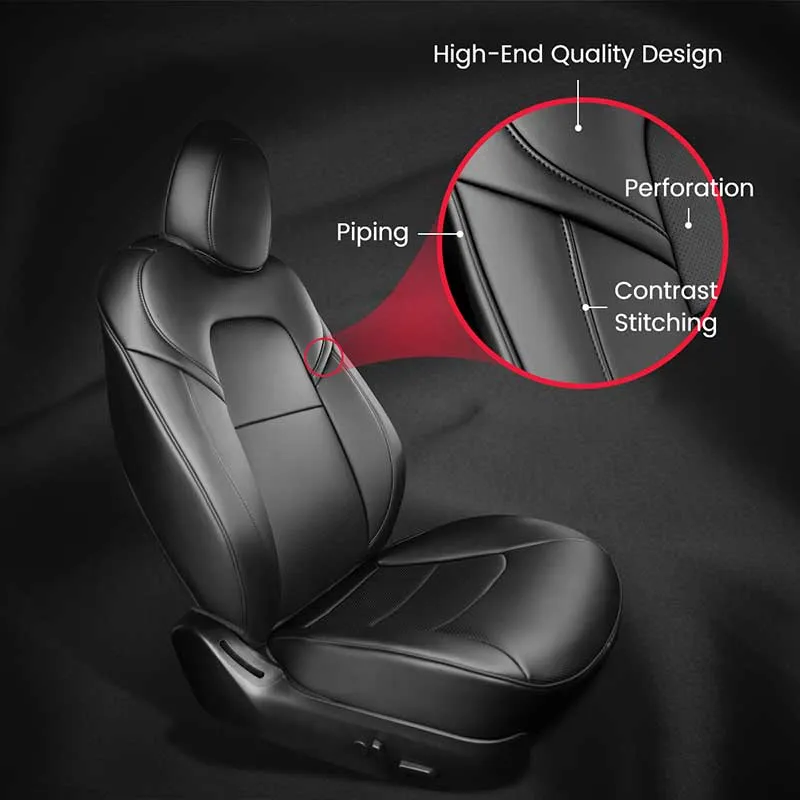 TAPTES® Black Seat Covers for Tesla Model 3, Black Seat Protectors for Tesla Model 3