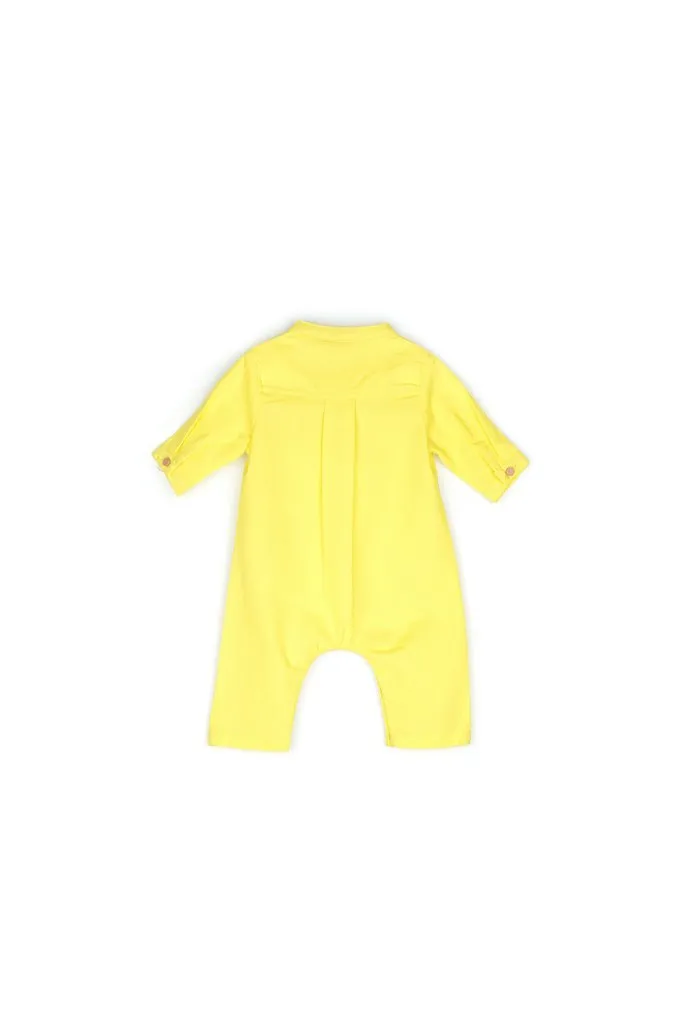 The Bayang Babies Baju Melayu Jumpsuit - Lemon Yellow