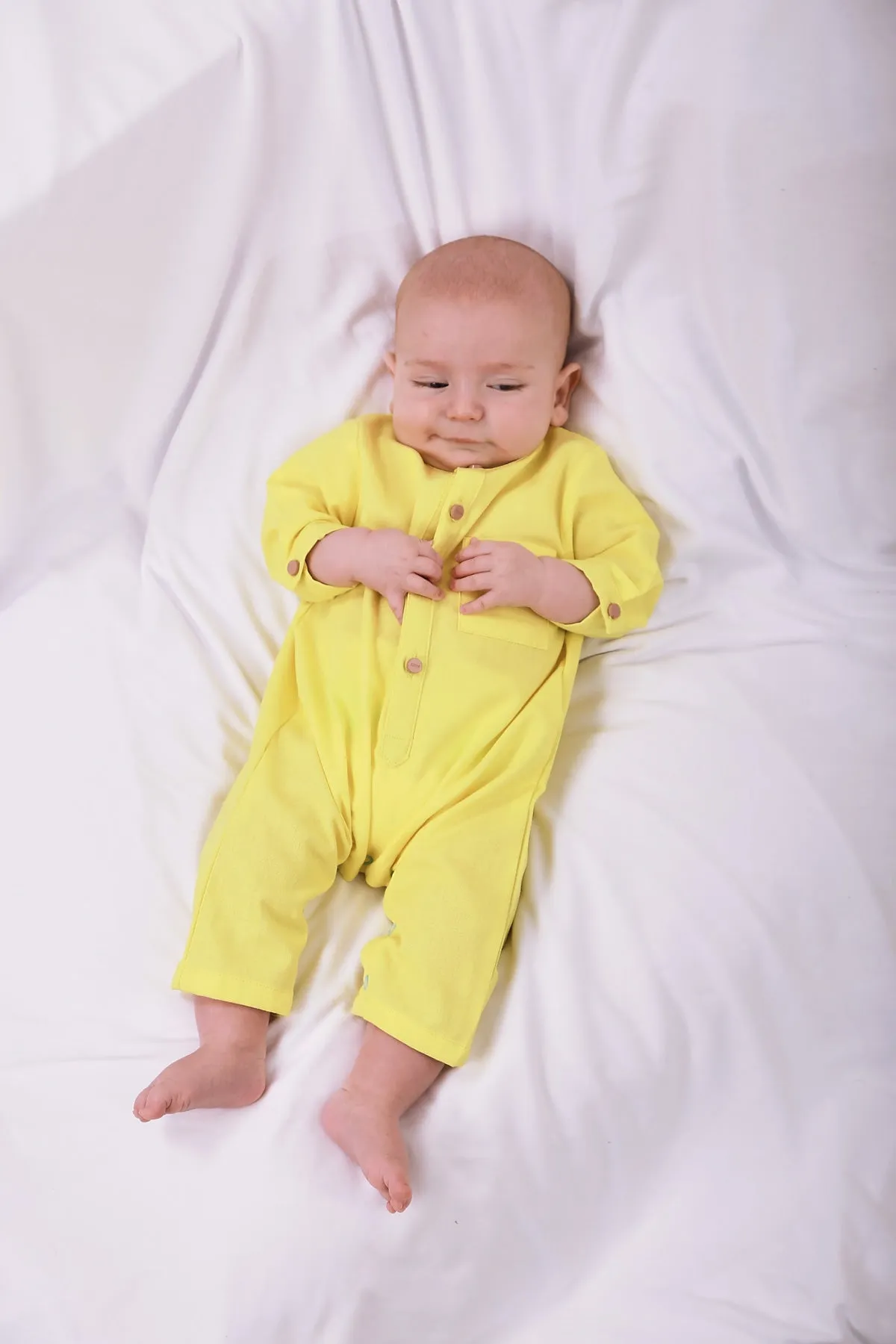 The Bayang Babies Baju Melayu Jumpsuit - Lemon Yellow