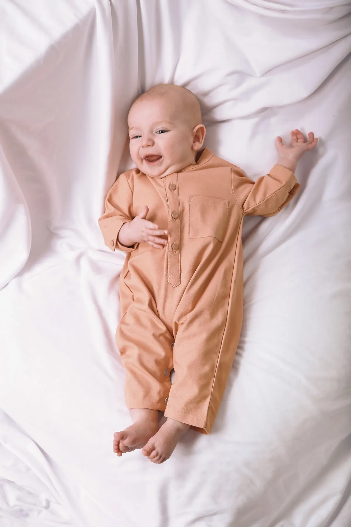 The Bayang Babies Baju Melayu Jumpsuit - Peach