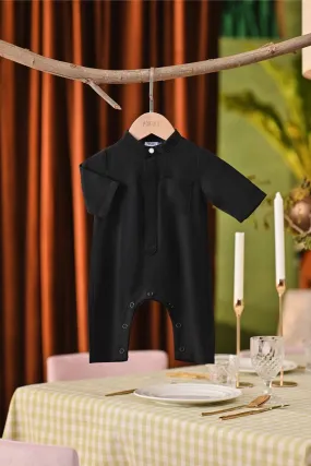 The Capai Babies Baju Melayu Jumpsuit - Black
