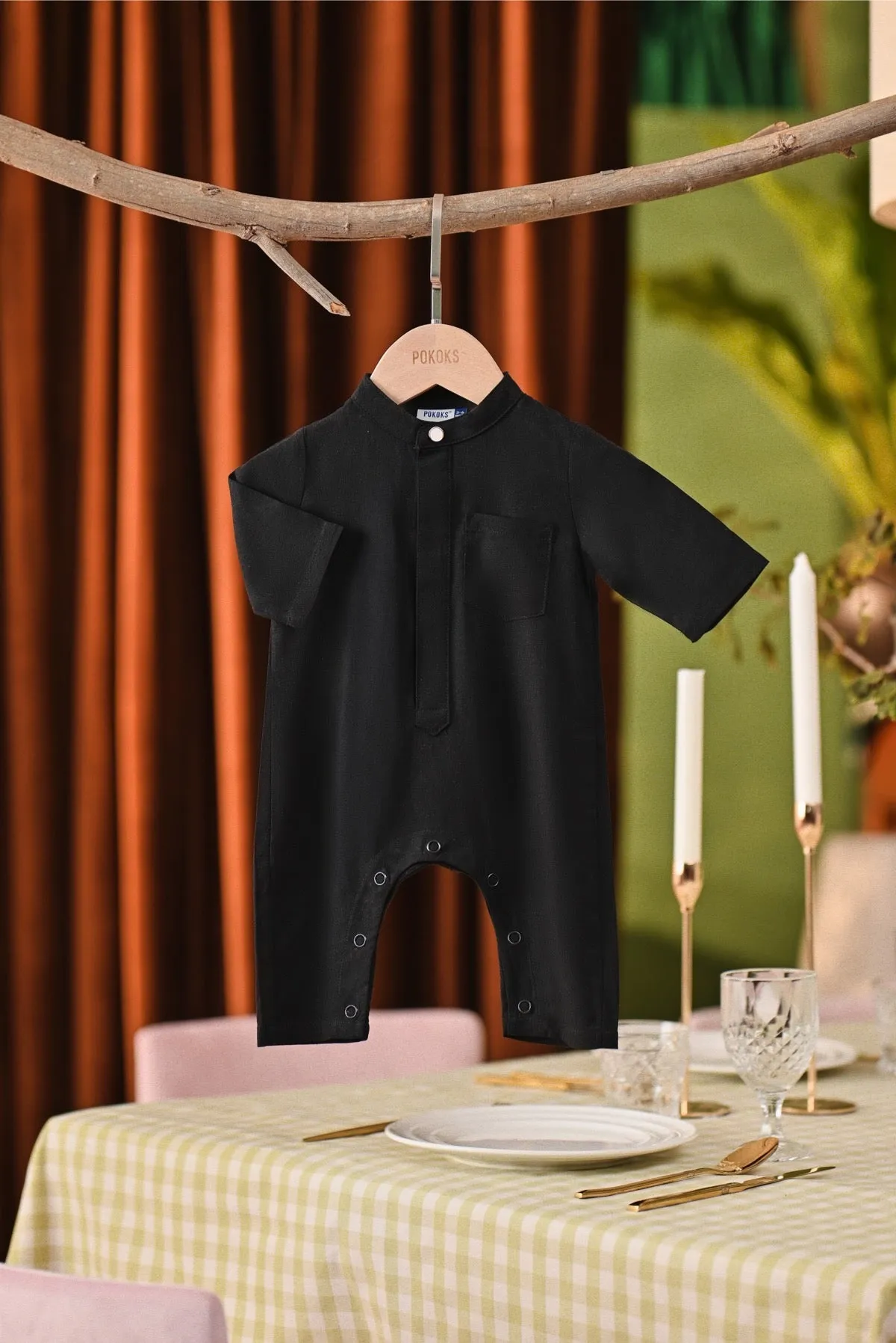 The Capai Babies Baju Melayu Jumpsuit - Black