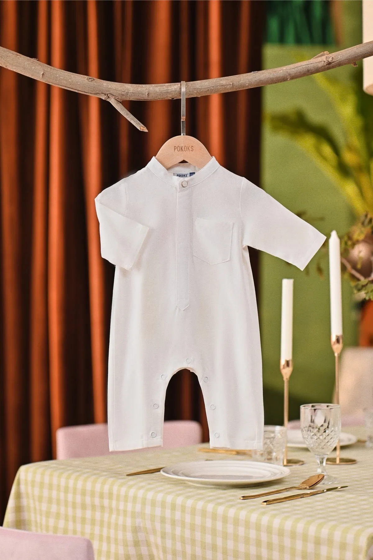 The Capai Babies Baju Melayu Jumpsuit - White
