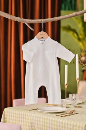 The Capai Babies Baju Melayu Jumpsuit - White