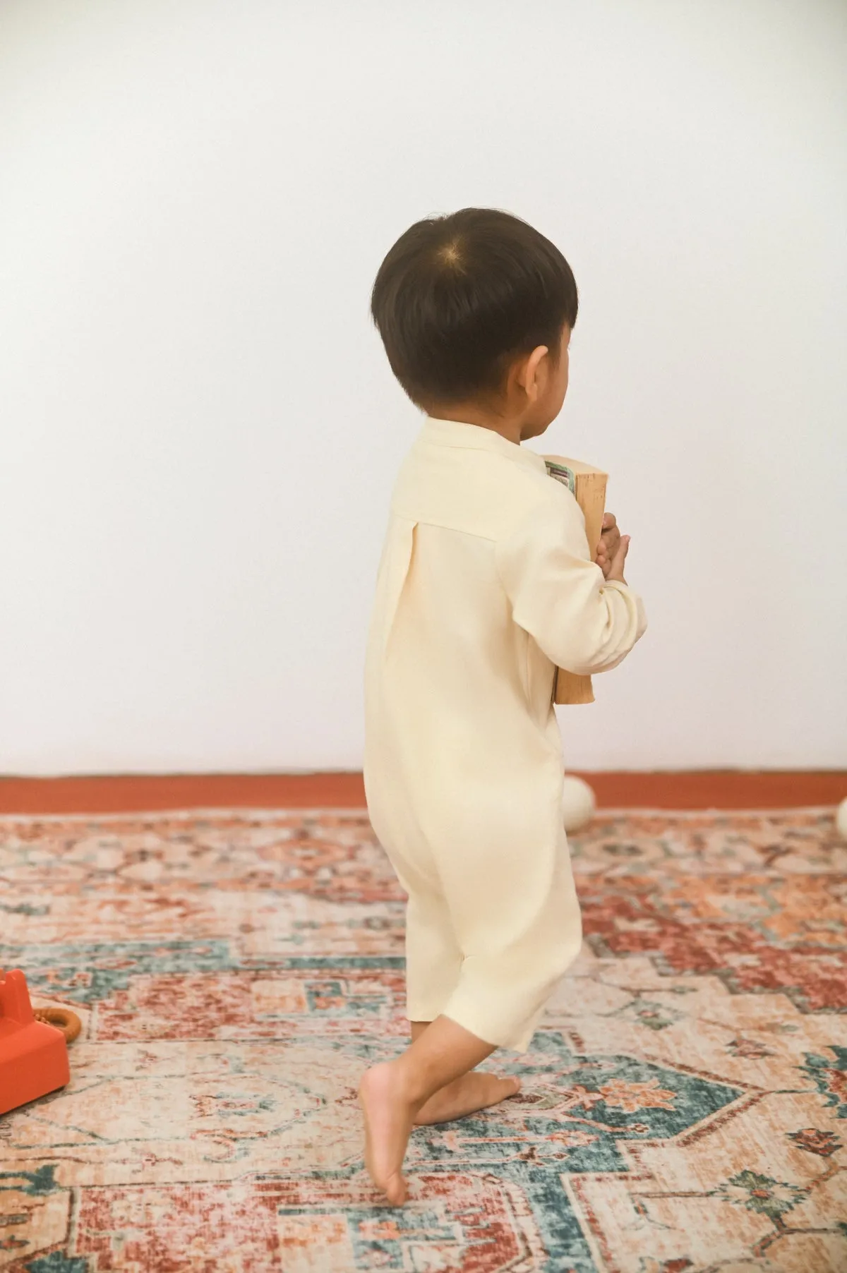 The Dulu Kita Babies Baju Melayu Jumpsuit - Cream