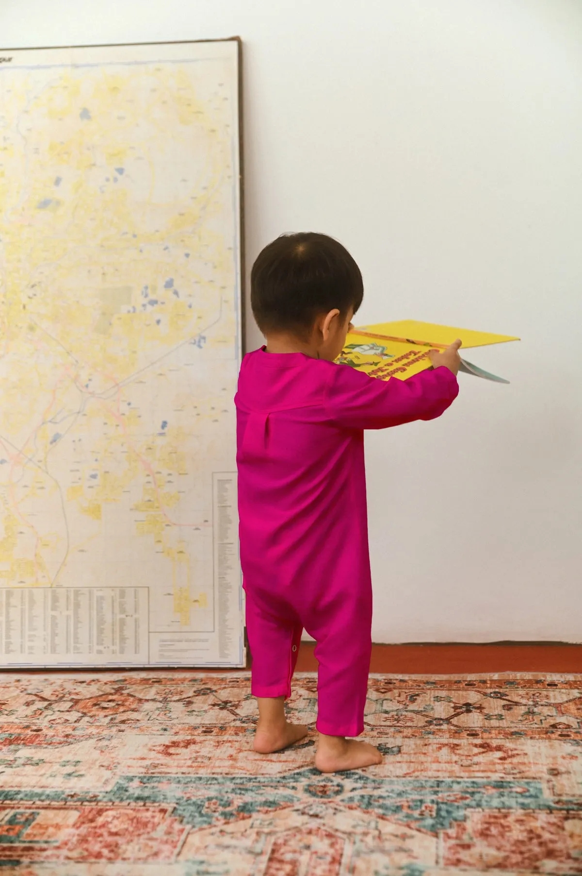 The Dulu Kita Babies Baju Melayu Jumpsuit - Fuchsia