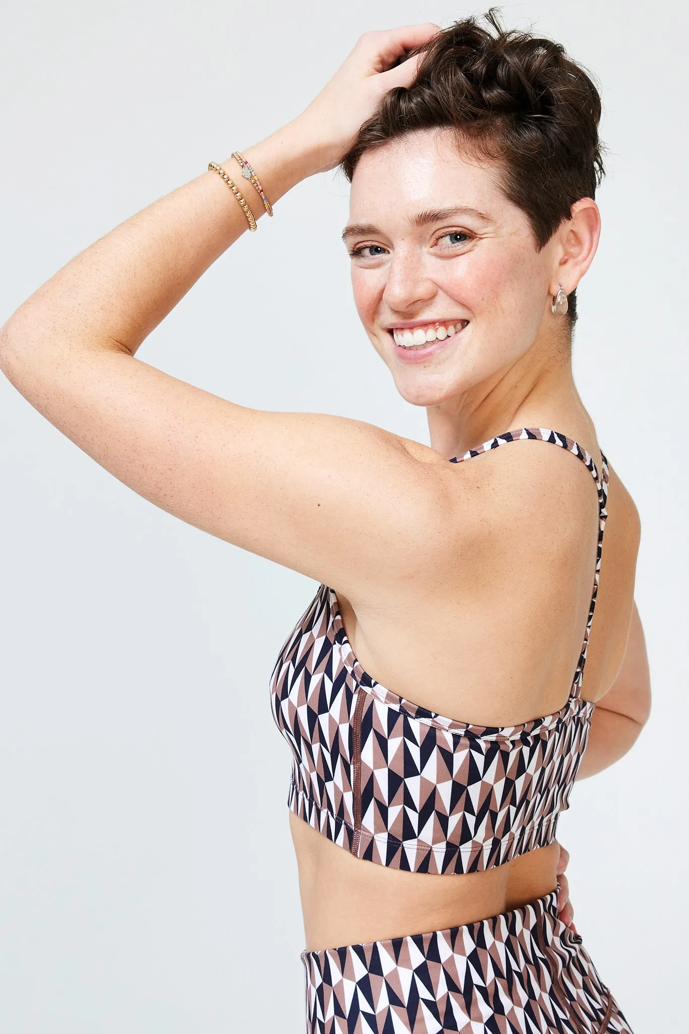 TLC Printed Y-Back Bralette in Aztec Geo