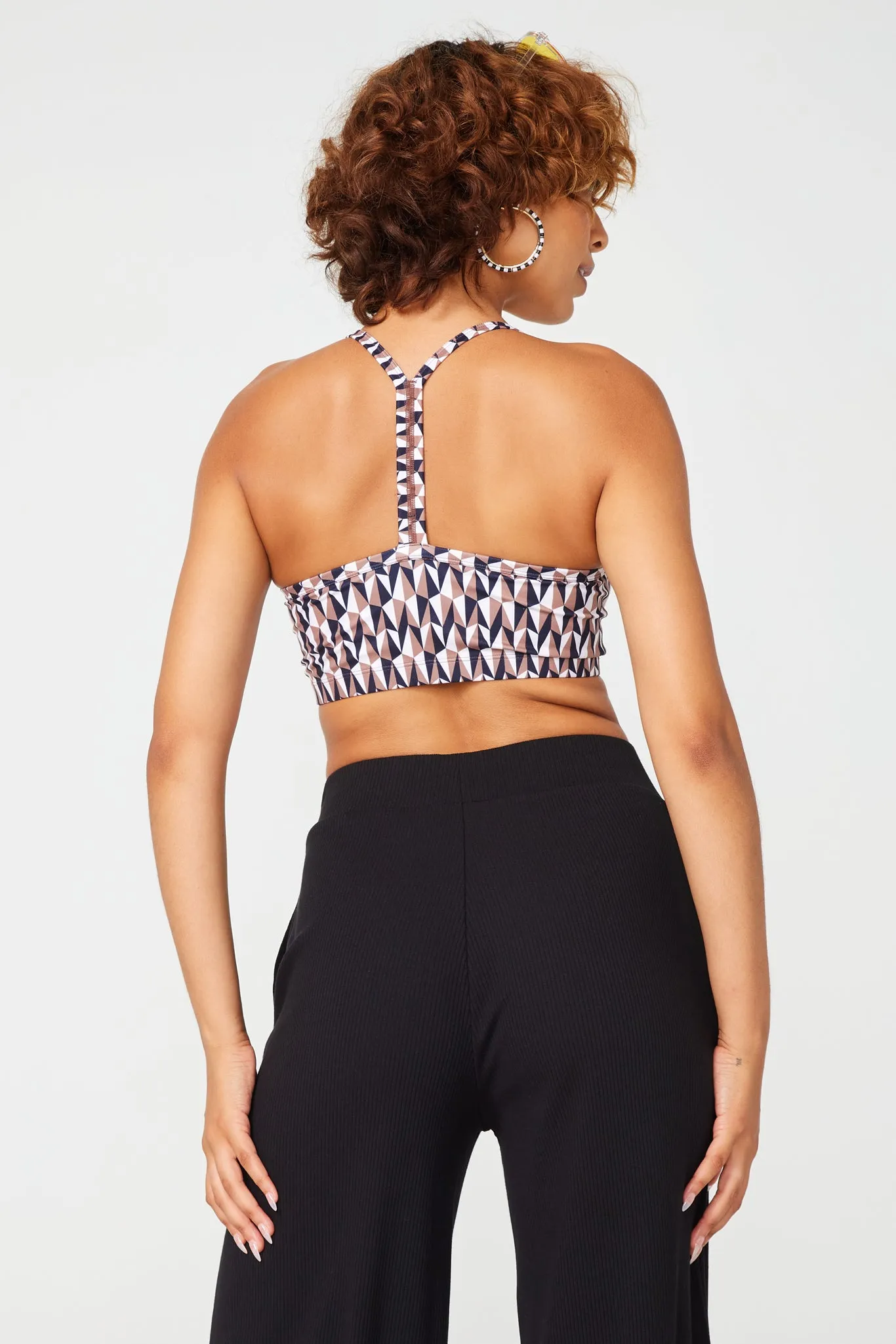 TLC Printed Y-Back Bralette in Aztec Geo