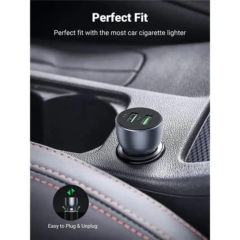 UGREEN 36W Dual USB Car Charger, Cigarette Lighter Adapter Compatible with iPhone 14/13/12/11/SE/XR/X/XS, Galaxy S22/S21/S20/S10/Note 20, Pixel 5/4/3 etc. (10144)