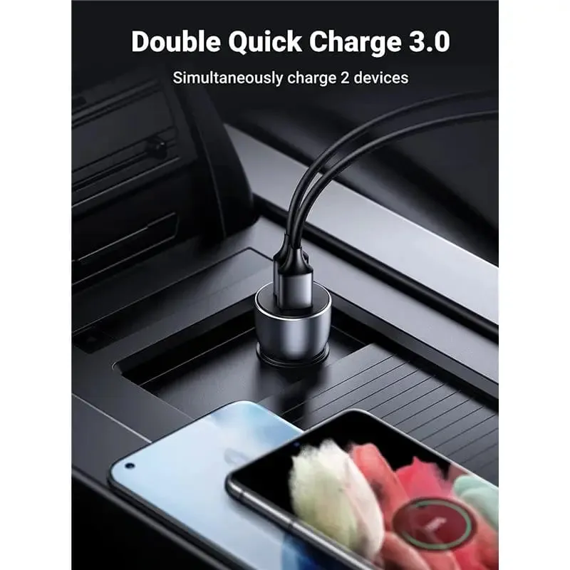 UGREEN 36W Dual USB Car Charger, Cigarette Lighter Adapter Compatible with iPhone 14/13/12/11/SE/XR/X/XS, Galaxy S22/S21/S20/S10/Note 20, Pixel 5/4/3 etc. (10144)