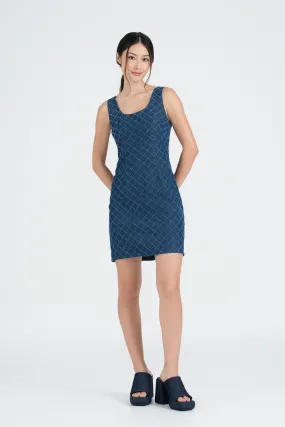 Vera Embossed Denim Mini Dress