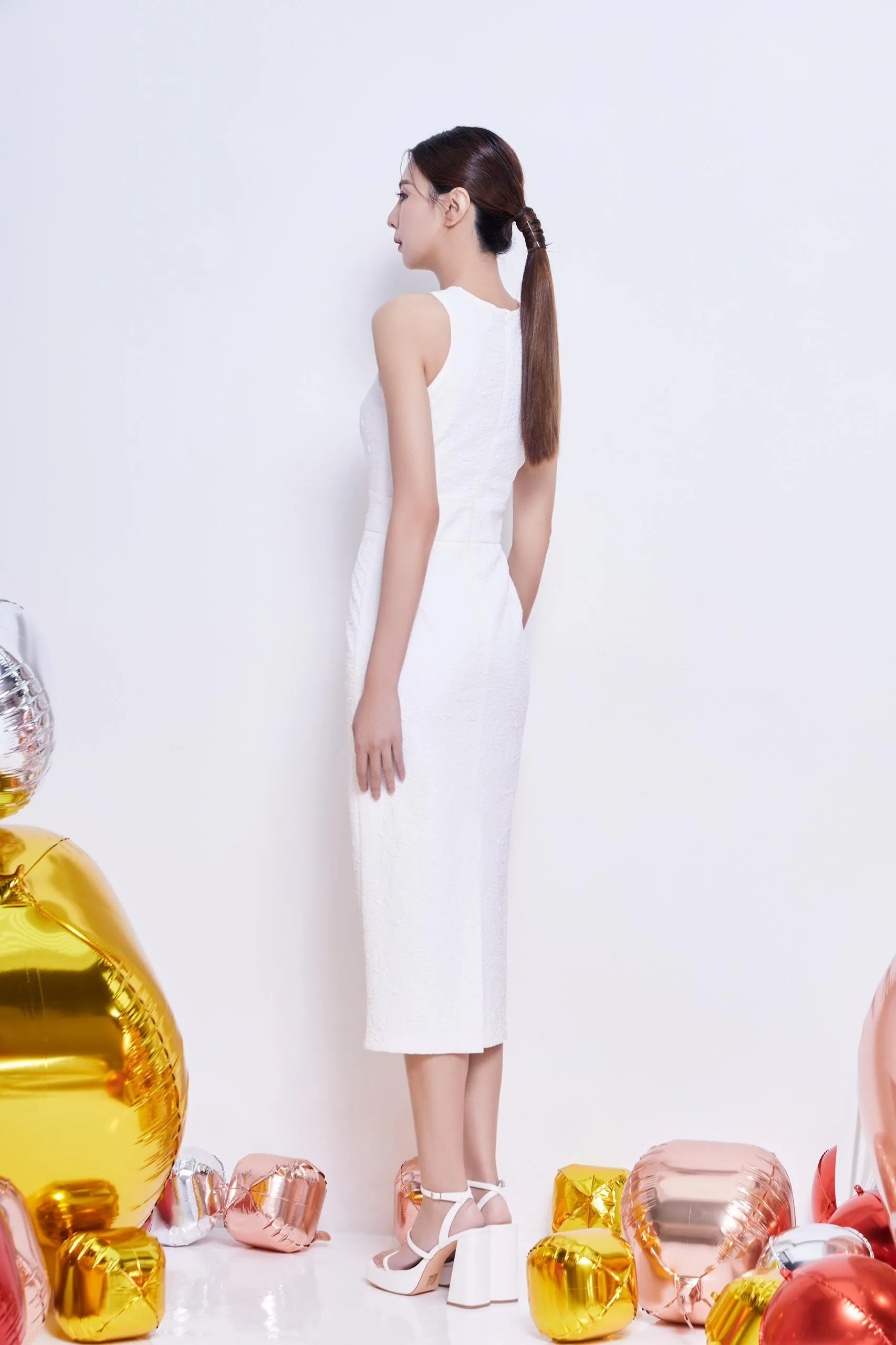 Verona Crossed Halter Neck Dress