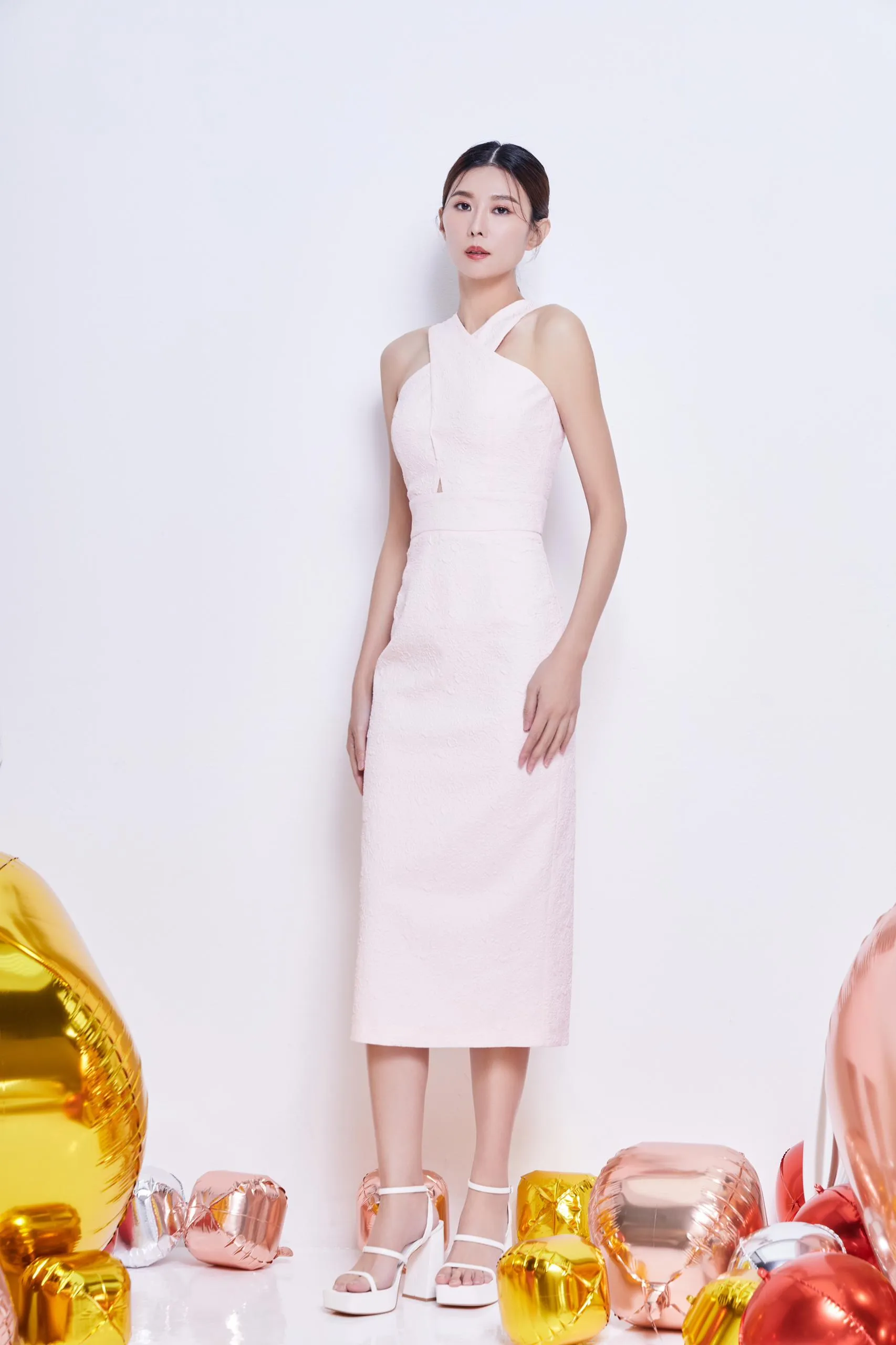 Verona Crossed Halter Neck Dress