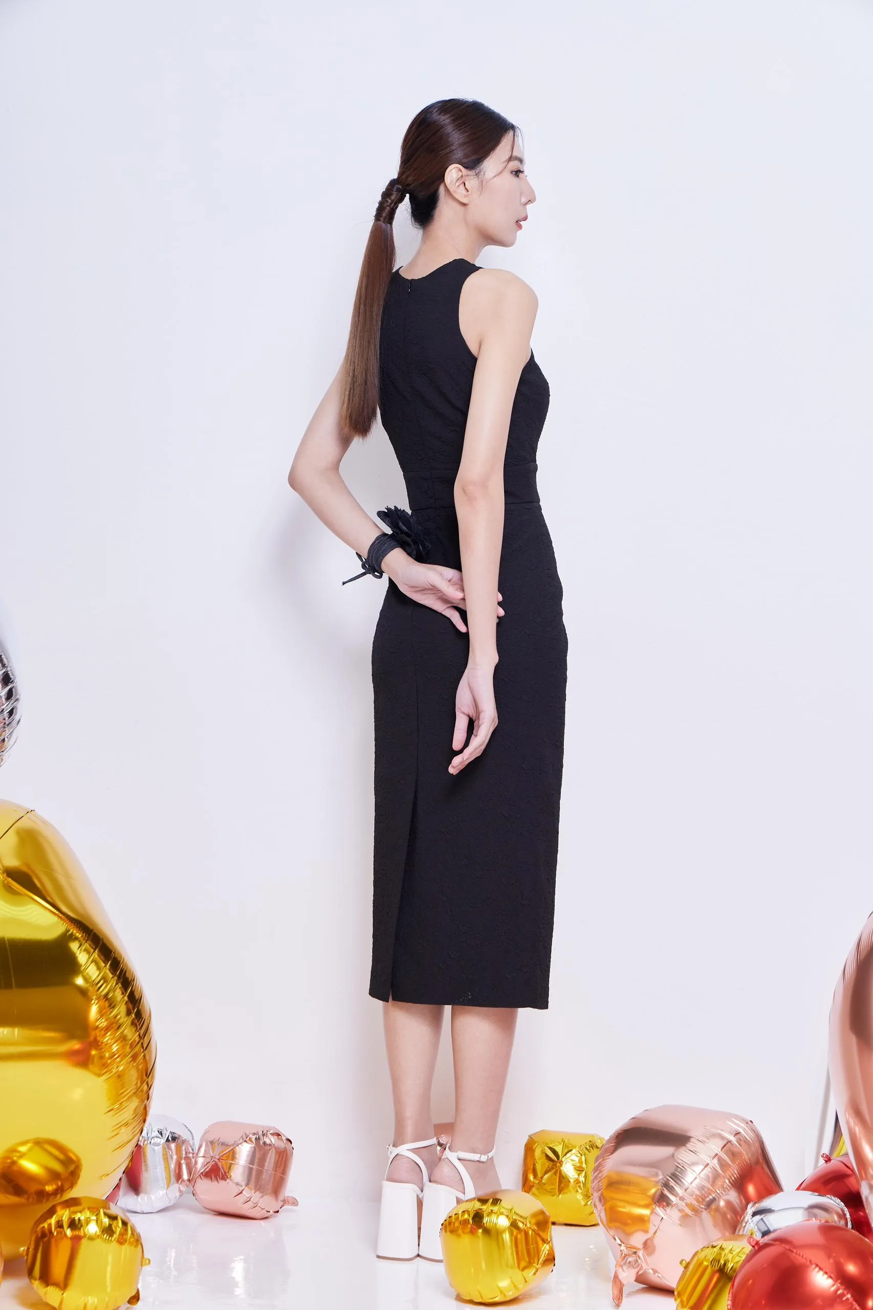 Verona Crossed Halter Neck Dress